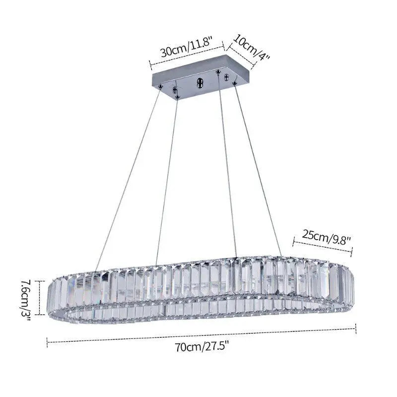 GreeLustr Indoor K9 Crystal Oval Ring Lamp Pendant