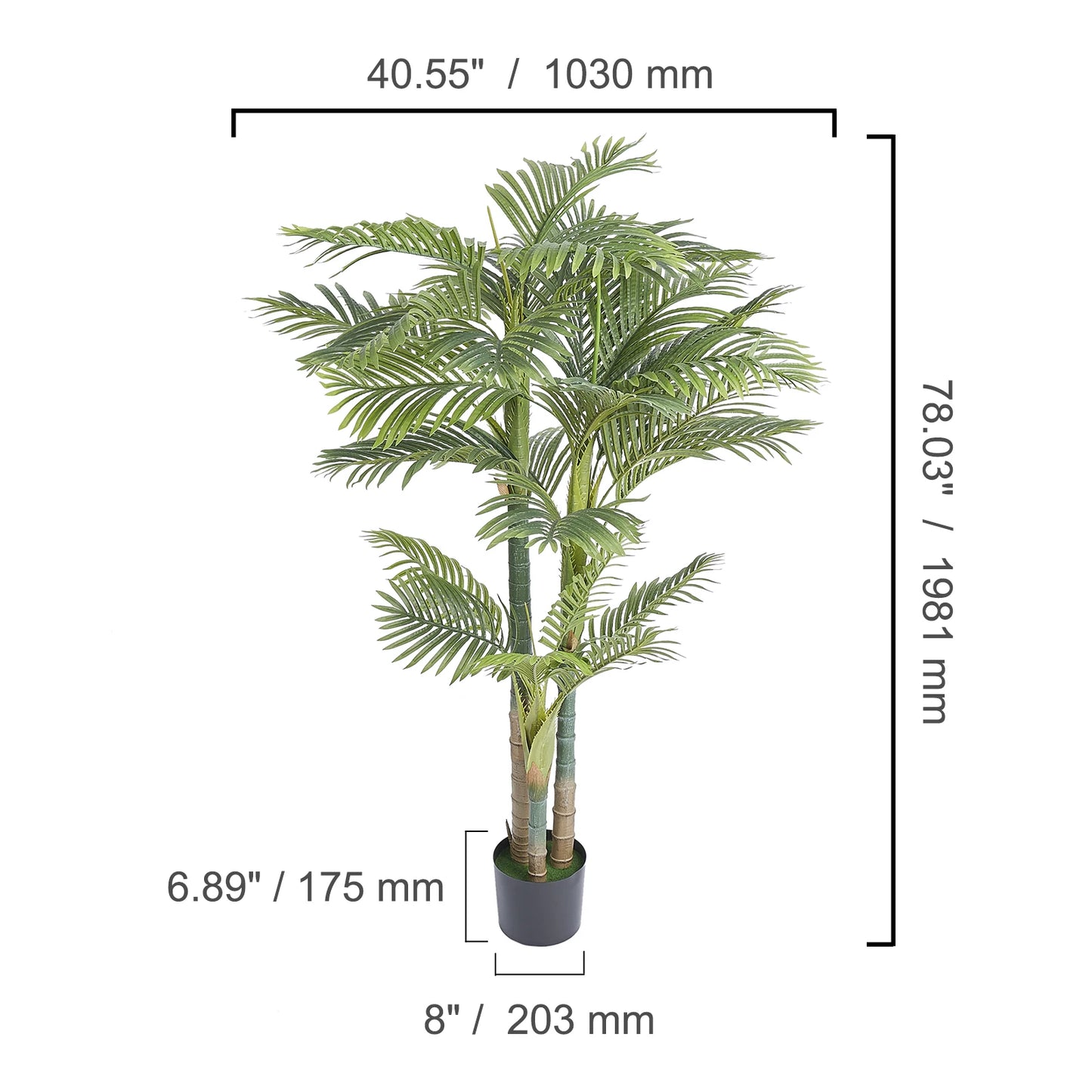 SucceBuy Artificial Palm Tree Faux Plant With Anti Tip Stability
