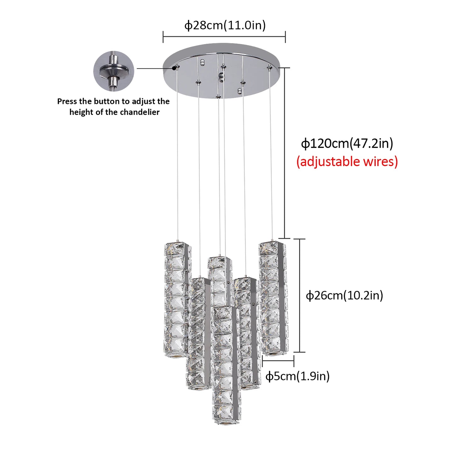 VETRULUS Nordic K9 Crystal Ceiling Pendant Lamp Living Room