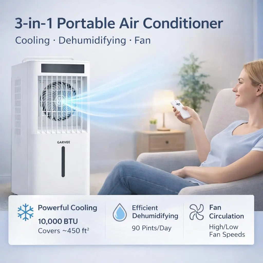 Acekool Portable Evaporative Air Cooler With Remote 3 Fan Speeds