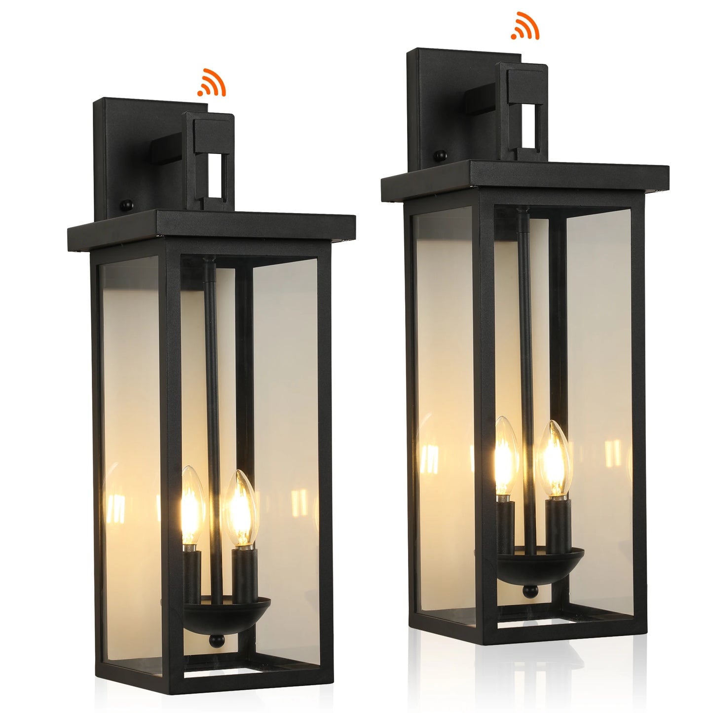 ARLGSITE Outdoor Wall Lantern Dusk To Dawn Sensor Clear Glass