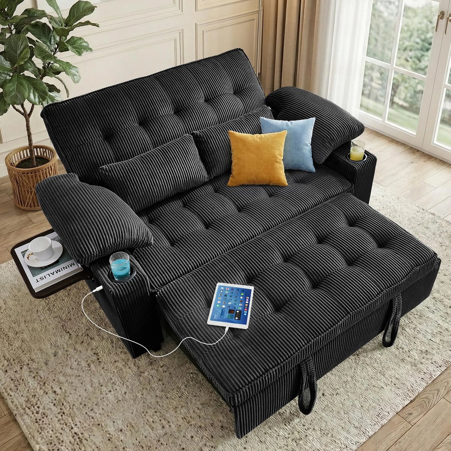 XMSJ Sleeper Sofa Bed Convertible Couch For Living Room
