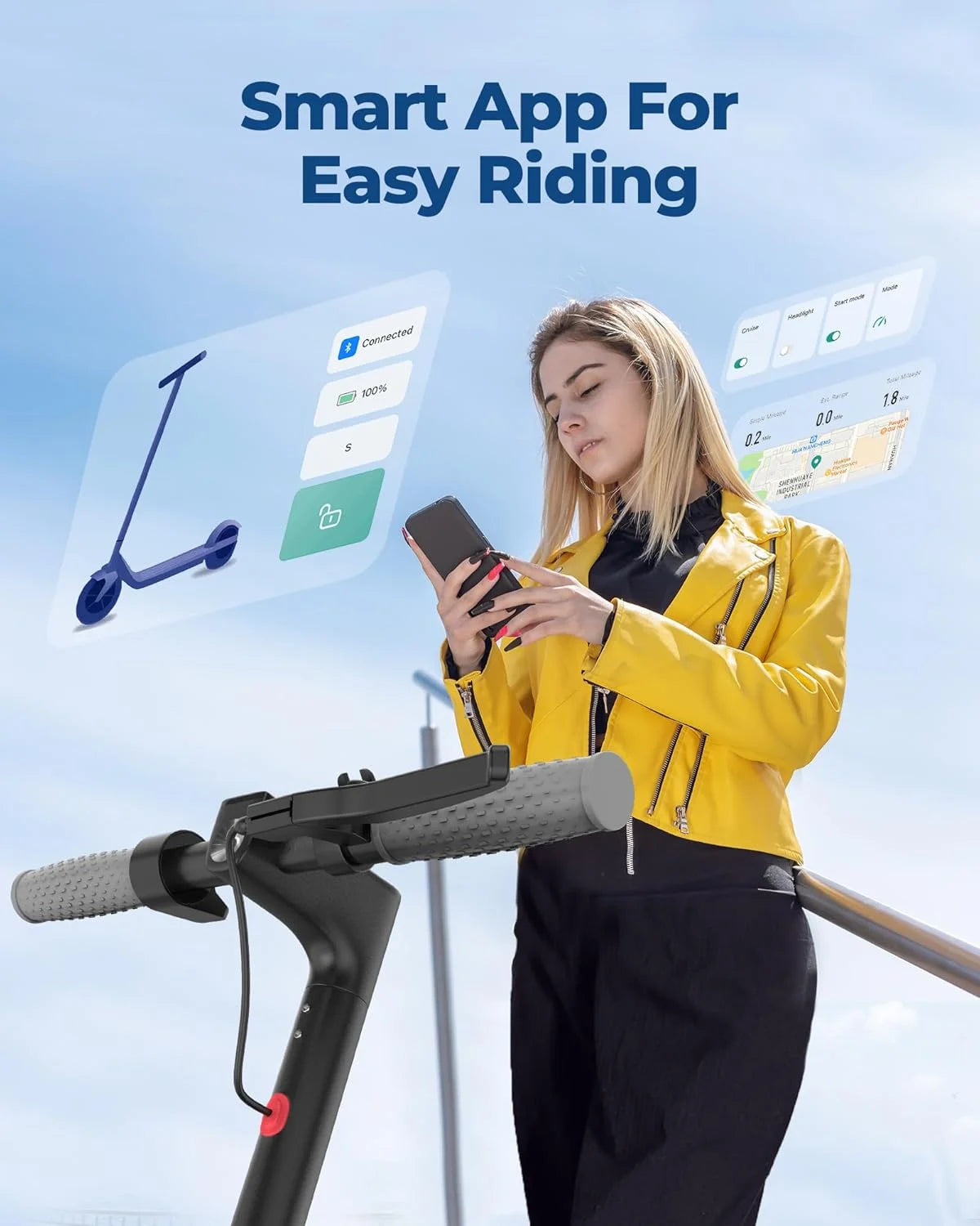 AOVOPRO AP07 Electric Scooter With App Control 23 Mile Range