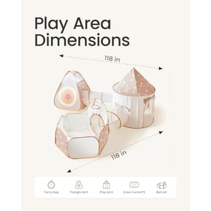 Indoor Toddler Playground Foldable Pop Up Tunnel And Ball Pit