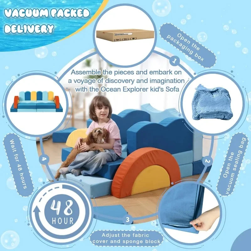Erament 22 Piece Modular Kids Play Couch Set For Toddler
