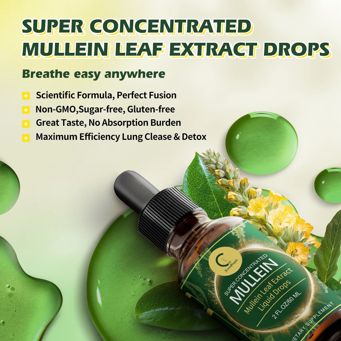 MINCH Mullein Drops for Lung Health and Respiratory Support