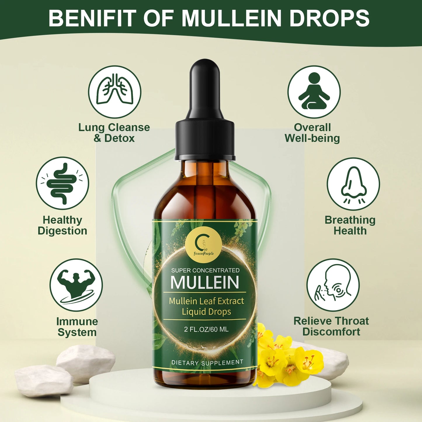 MINCH Mullein Drops for Lung Health and Respiratory Support