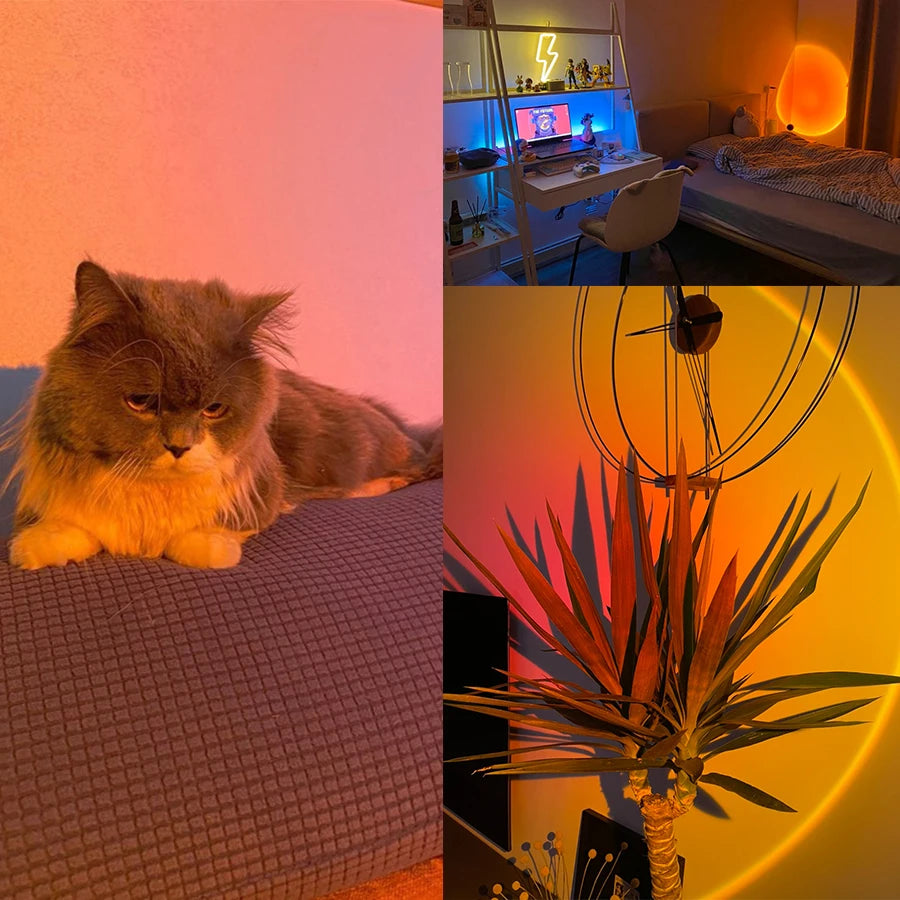 YzzYzz Sunset Lamp USB RGB Night Light Smart Life App