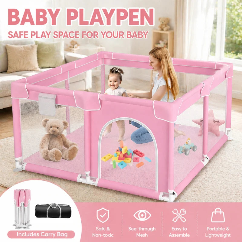 Kids Playpen Playground Foldable Baby Play Yard Indoor Outdoor Safety