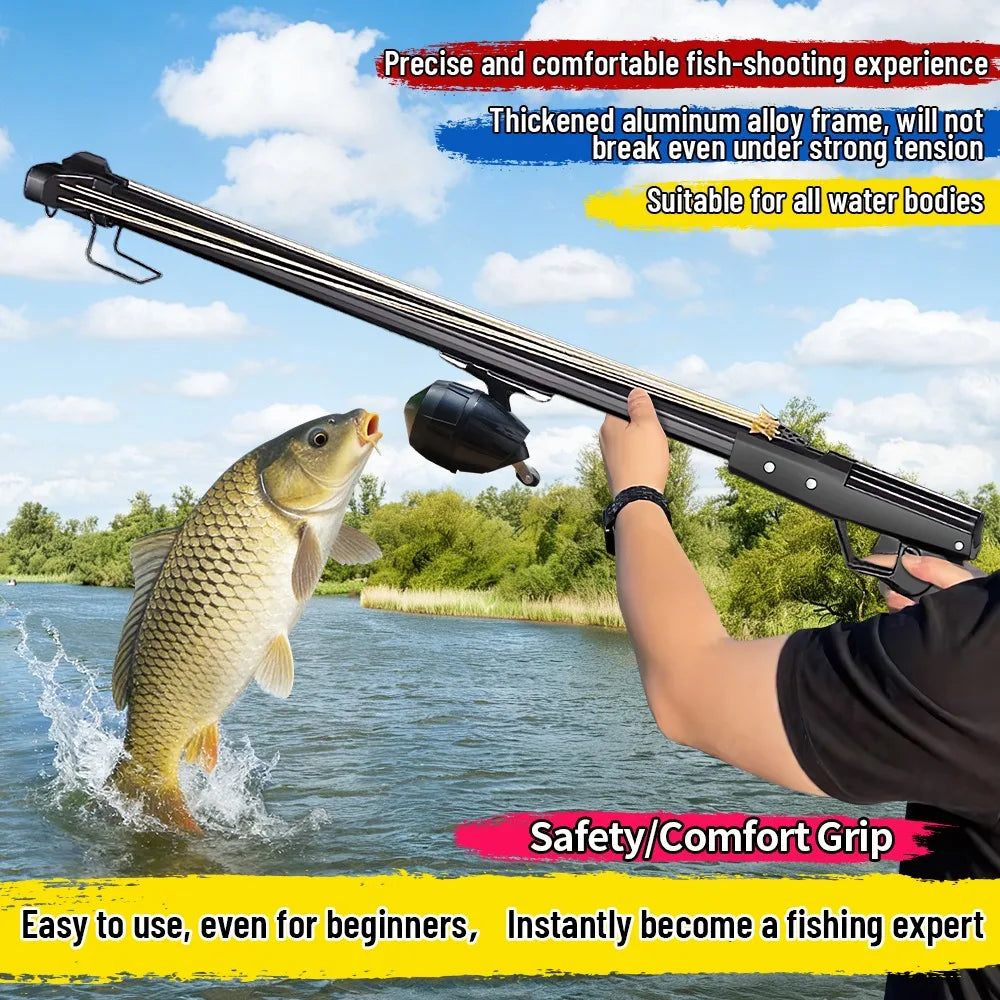 Aluminum Fishing Slingshot Rod With Reel Portable Outdoor Gear