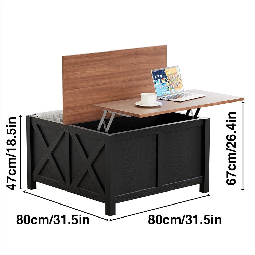 Lift Top Coffee Table With Storage For Living Room Farmhouse