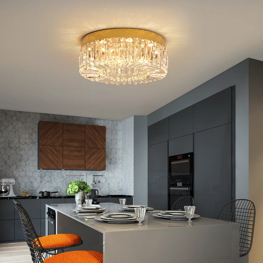 VETRULUS Crystal Ceiling Lamp Modern Led Chandelier For Living Room