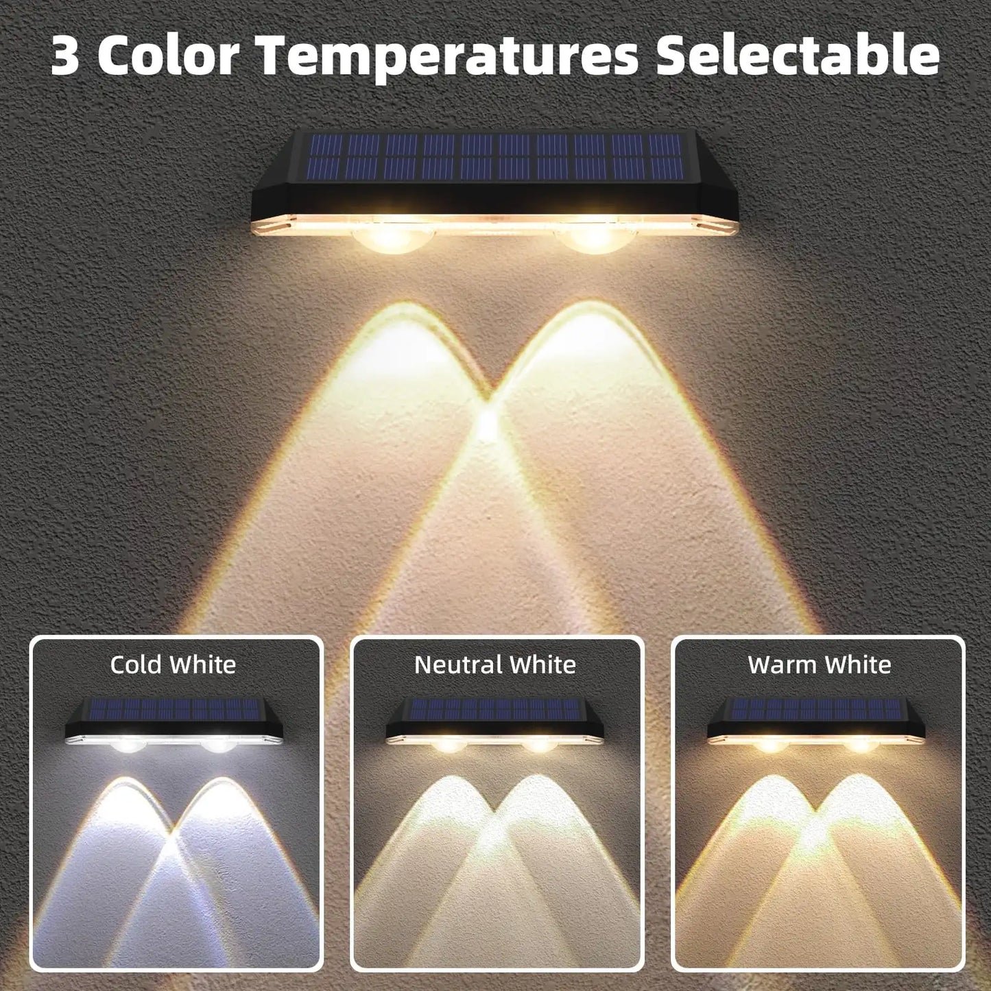 SZRSTH Solar Fence Lights Outdoor IP65 Waterproof 3 Mode Deck Lights