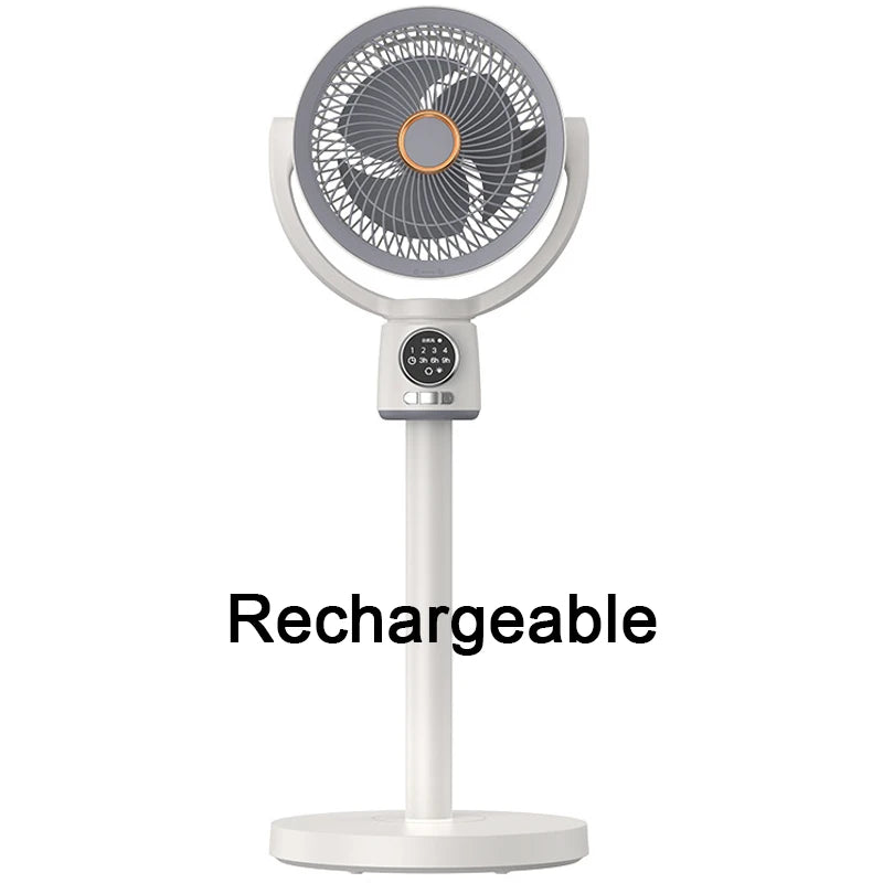 BALASHOV USB Rechargeable Floor Fan Silent Turbine With Timed Operation