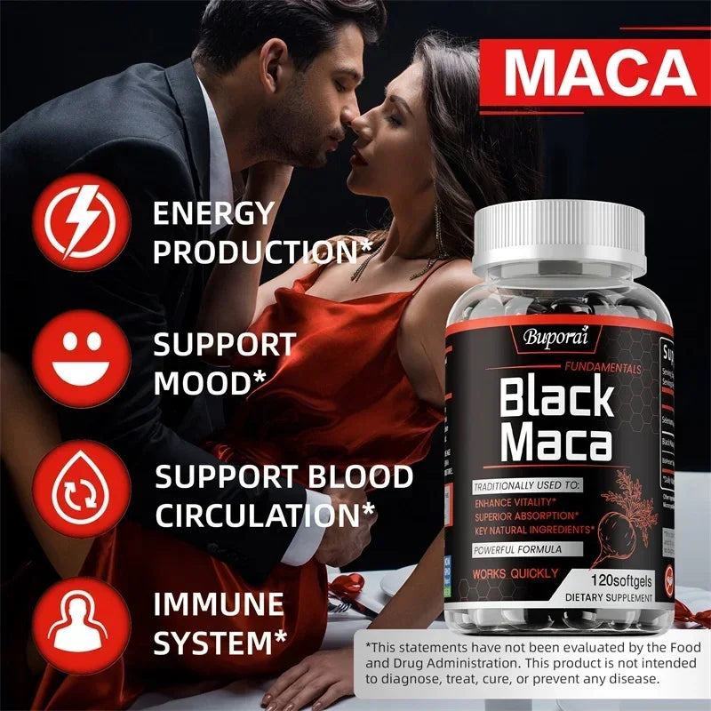 Pslalae Black Maca Supplement Buporai Energy Endurance