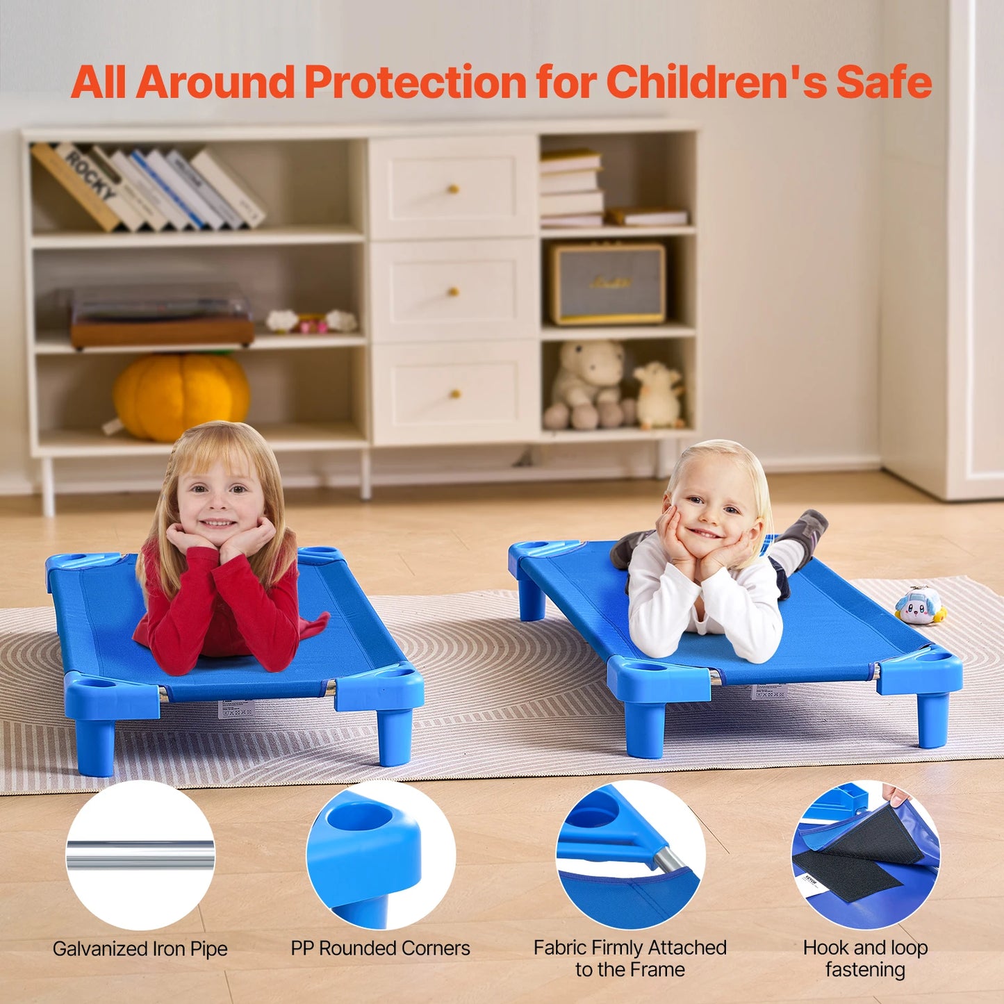 VEVOR Stackable Kiddie Cots Pack Of Four Or Six For Preschool Daycare