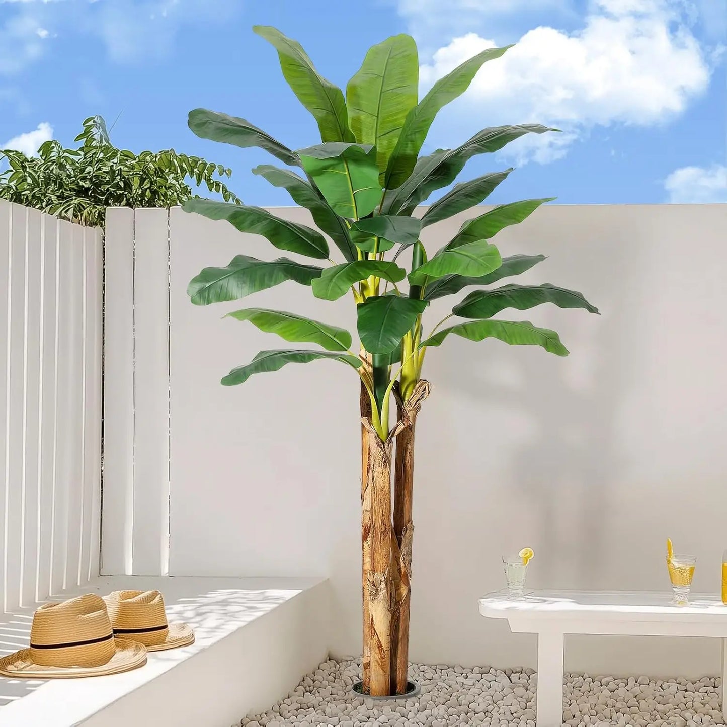 HiMISS Artificial Banana Tree With Banana Leaves For Home Decor