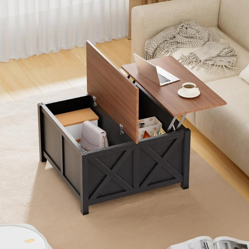 Lift Top Coffee Table With Storage For Living Room Farmhouse