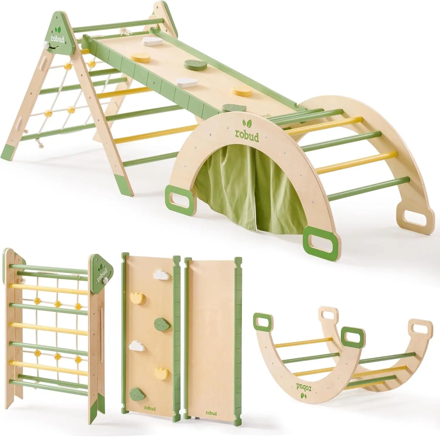 Robotime Robud 7 In 1 Wooden Triangle Climbing Toy Montessori
