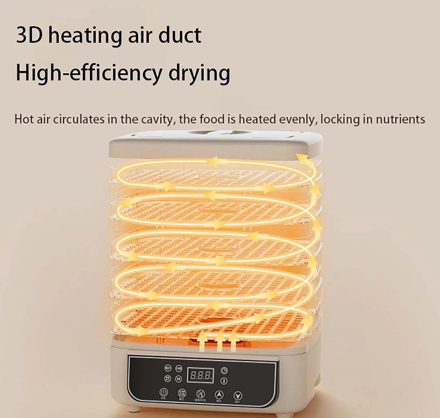 5-Layer Household Food Dryer For Fruits And Vegetables Adjustable Temperature