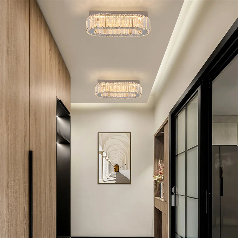 GreeLustr Indoor K9 Crystal Oval Ring Lamp Pendant