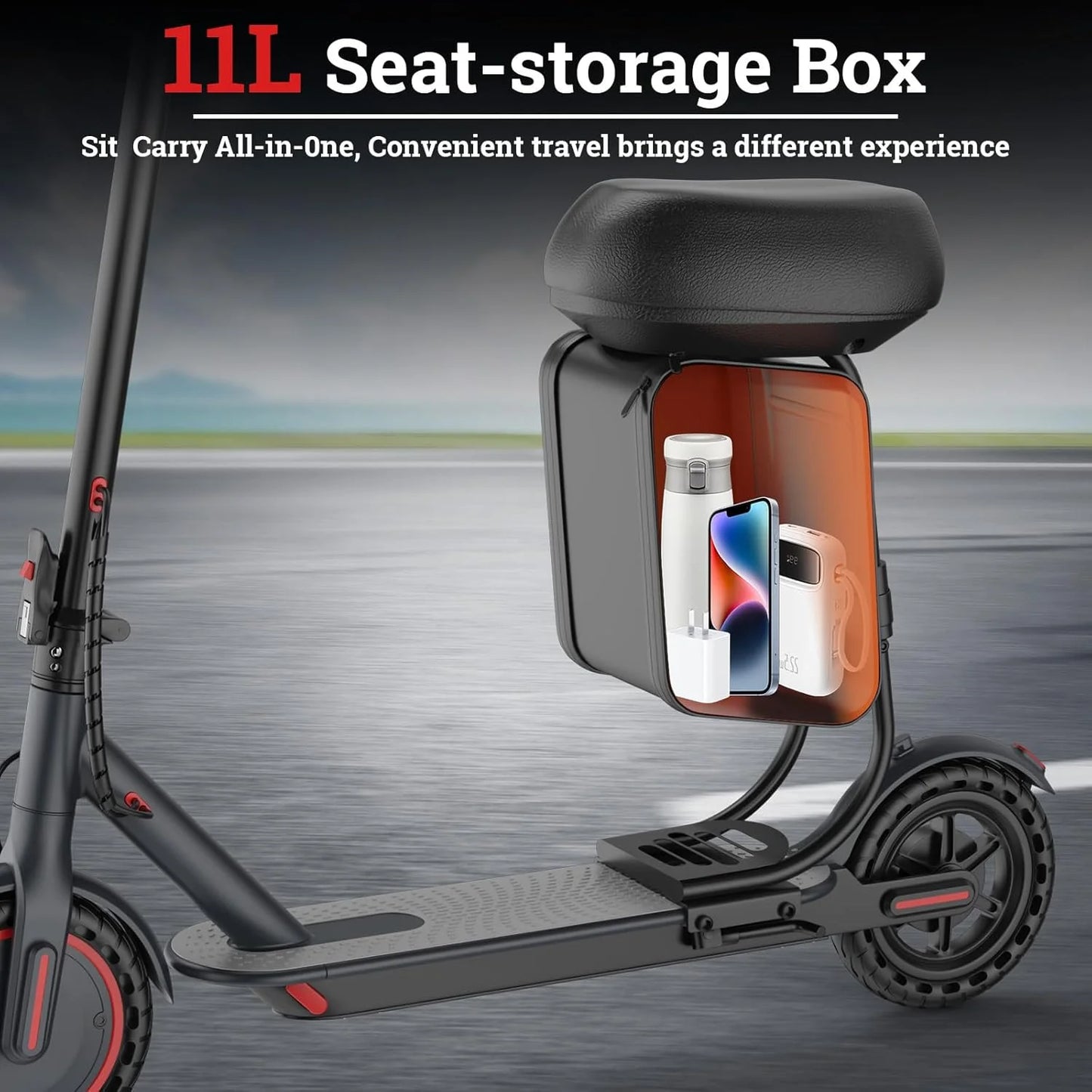 Ladped Electric Scooter 350W 36V Range Up To 16 Miles With Removable Seat