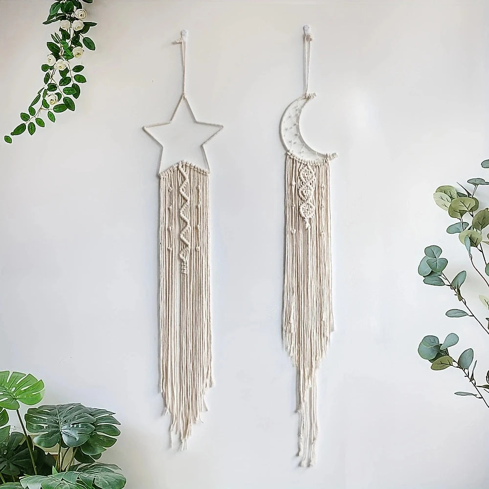 Dromenvanger Star and Moon Woven Pendant Home Decor Bedroom