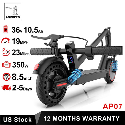 AOVOPRO AP07 Electric Scooter With App Control 23 Mile Range