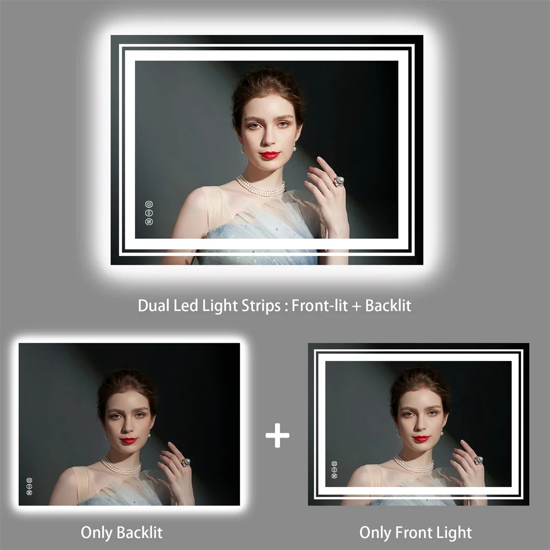 LUVODI LED Bathroom Mirror With Dimmable Lights IP65 Waterproof