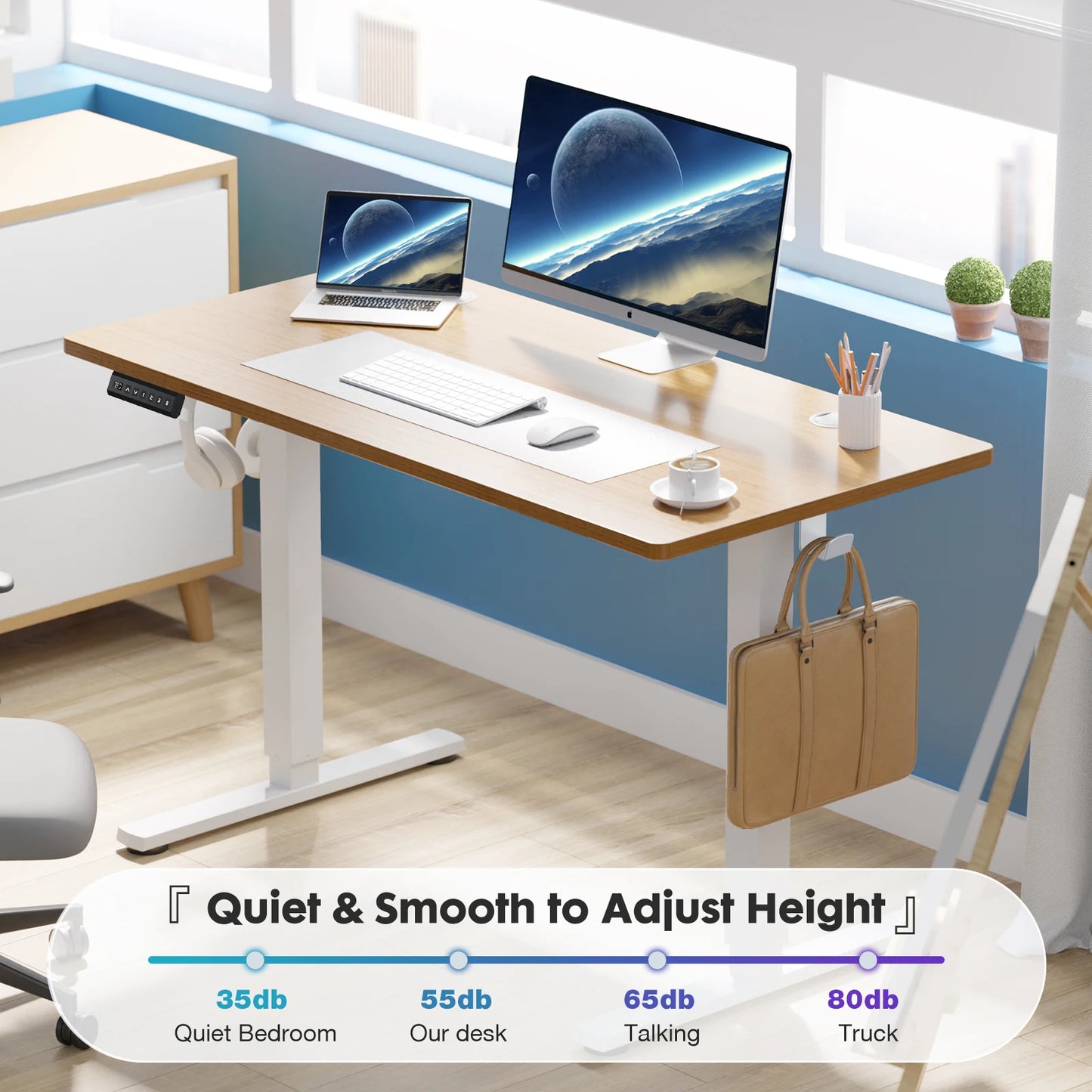 JHK Electric Standing Desk Height Adjustable Sit-Stand Workstation