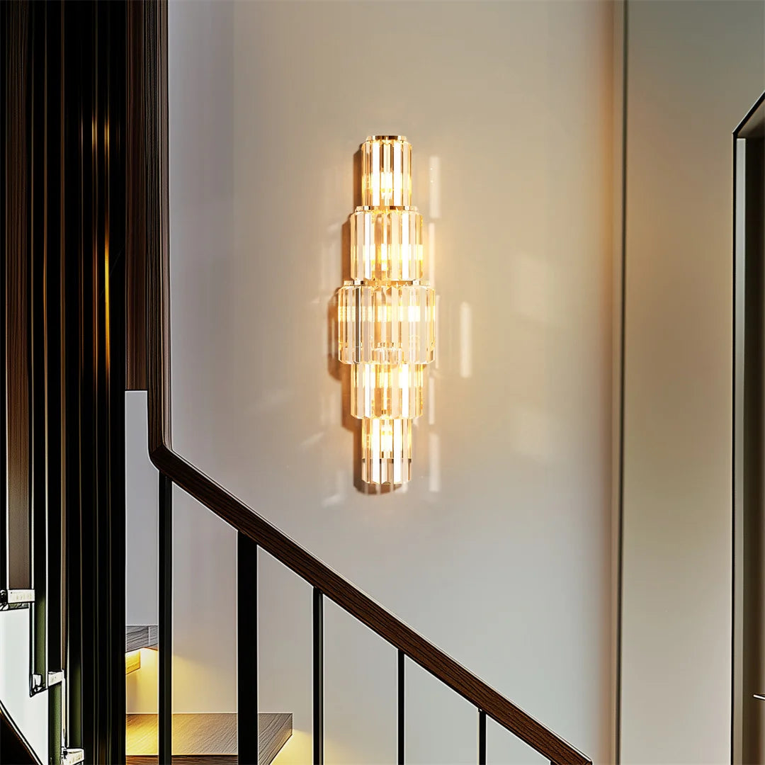 LUVODI Modern Crystal Wall Lamp Sconce Light E14 LED