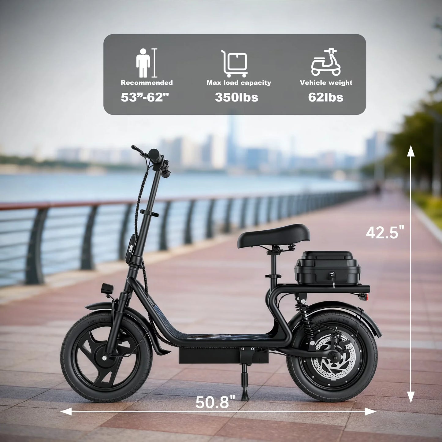 AOVOPRO Electric Scooter for Adults Folding Dual Suspension 500W