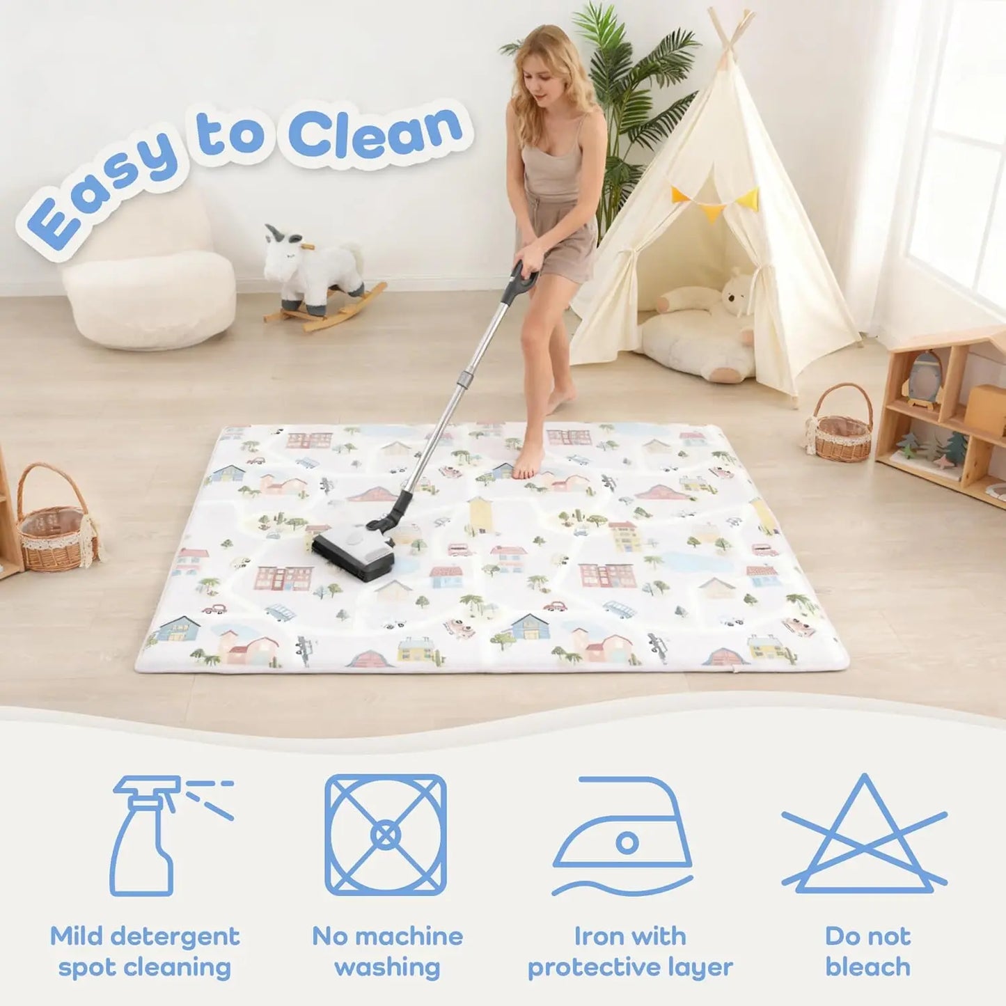 Thick Memory Foam Baby Floor Play Mat Non Slip Plush
