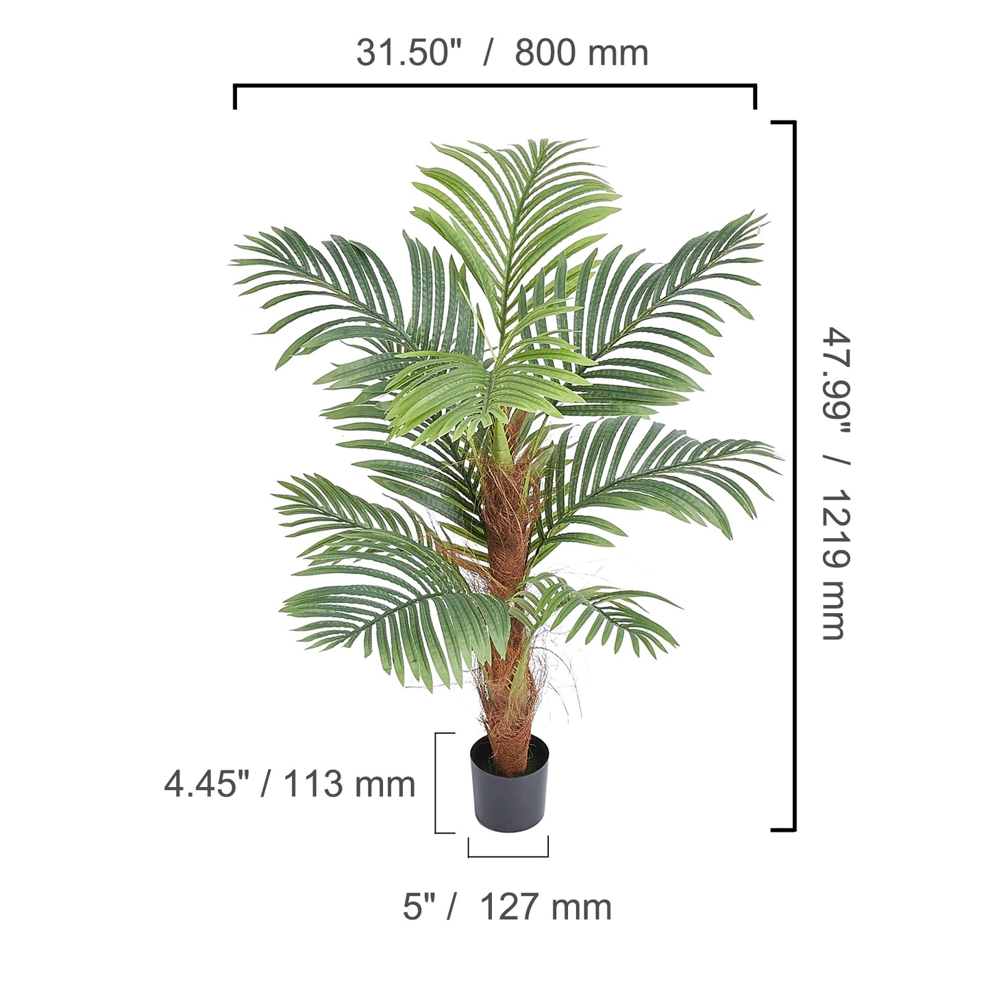 SucceBuy Artificial Palm Tree Faux Plant With Anti-Tip Protection