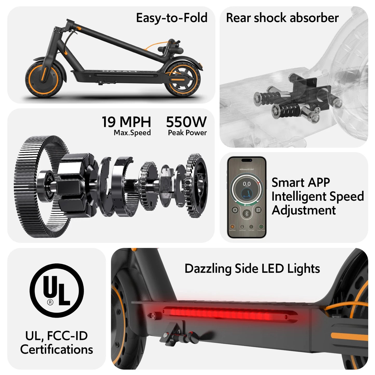 Osboo Electric Scooter For Adults Foldable With 550W Motor