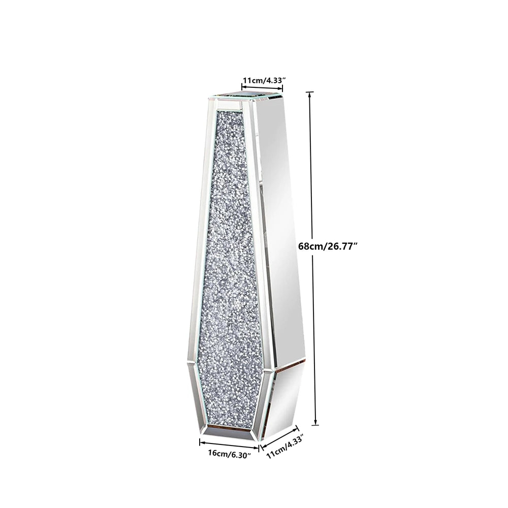 Luxury Crushed Diamond Mirrored Floor Vase