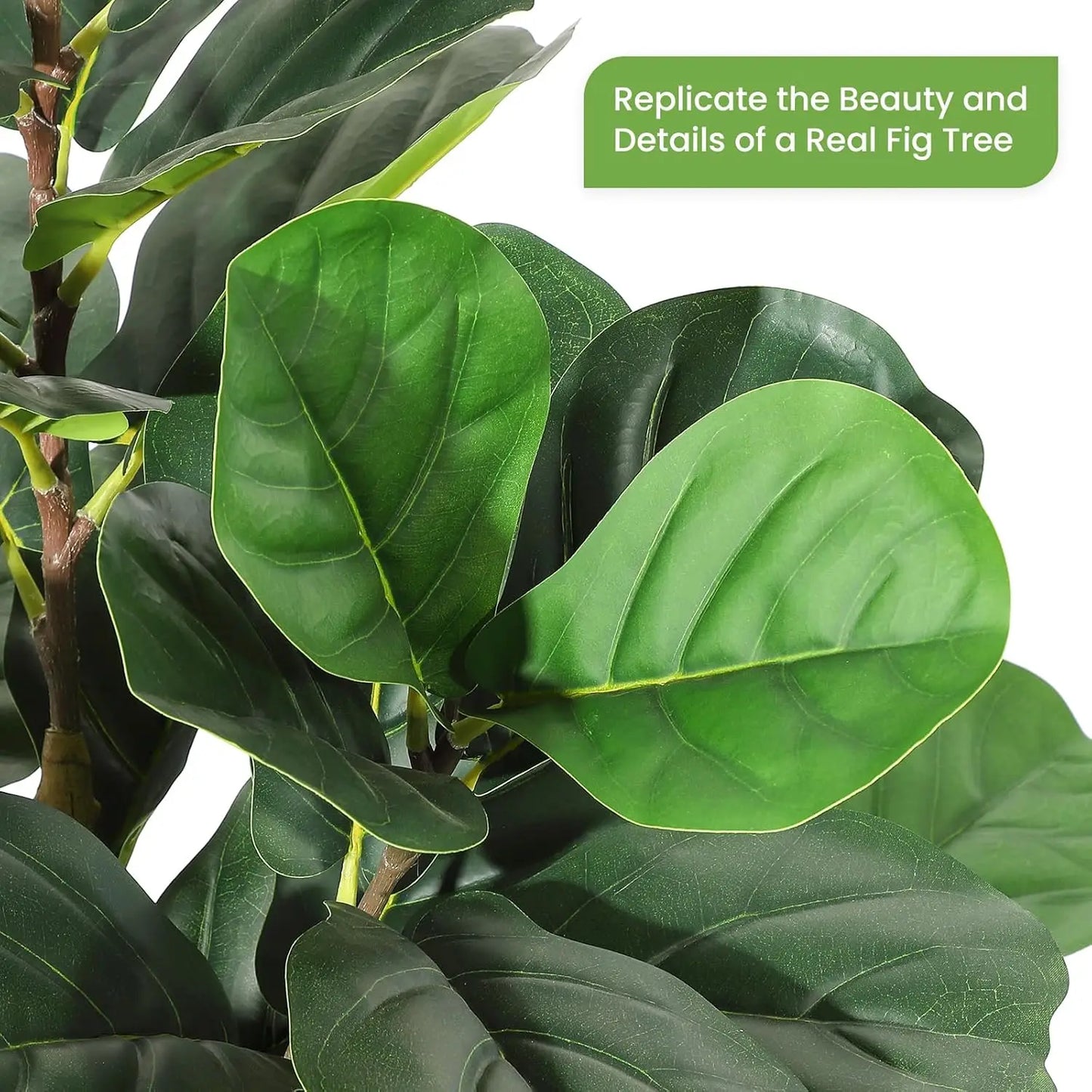 HiMISS Fiddle Leaf Fig Tree With Pot Artificial Plant For Home Decor