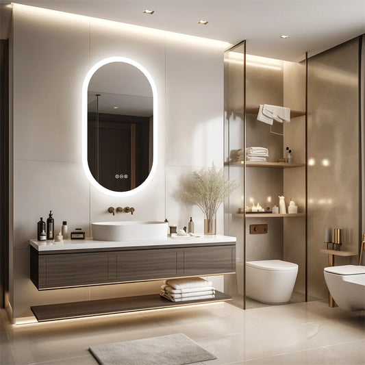 LUVODI Backlit LED Bathroom Mirror With Touch Sensor Dimmable