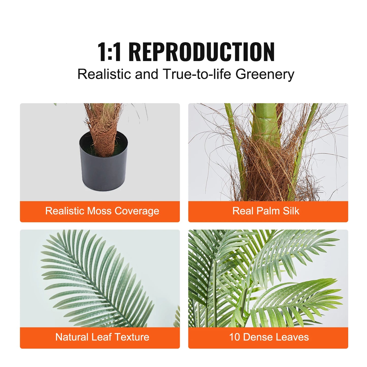 SucceBuy Artificial Palm Tree With PE Material And Anti Tip Design