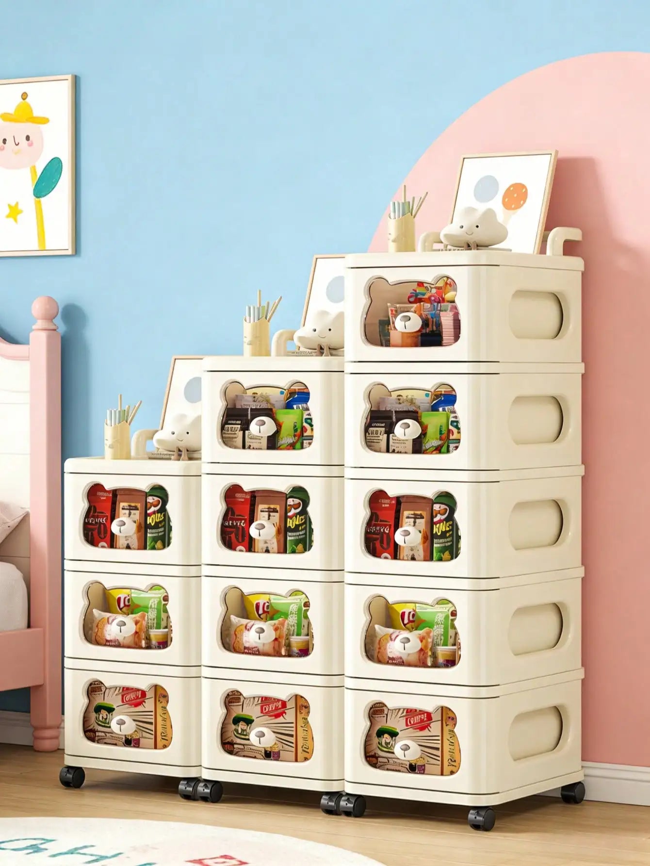 Removable Multi Layer Rolling Storage Drawers Cabinet For Home Office