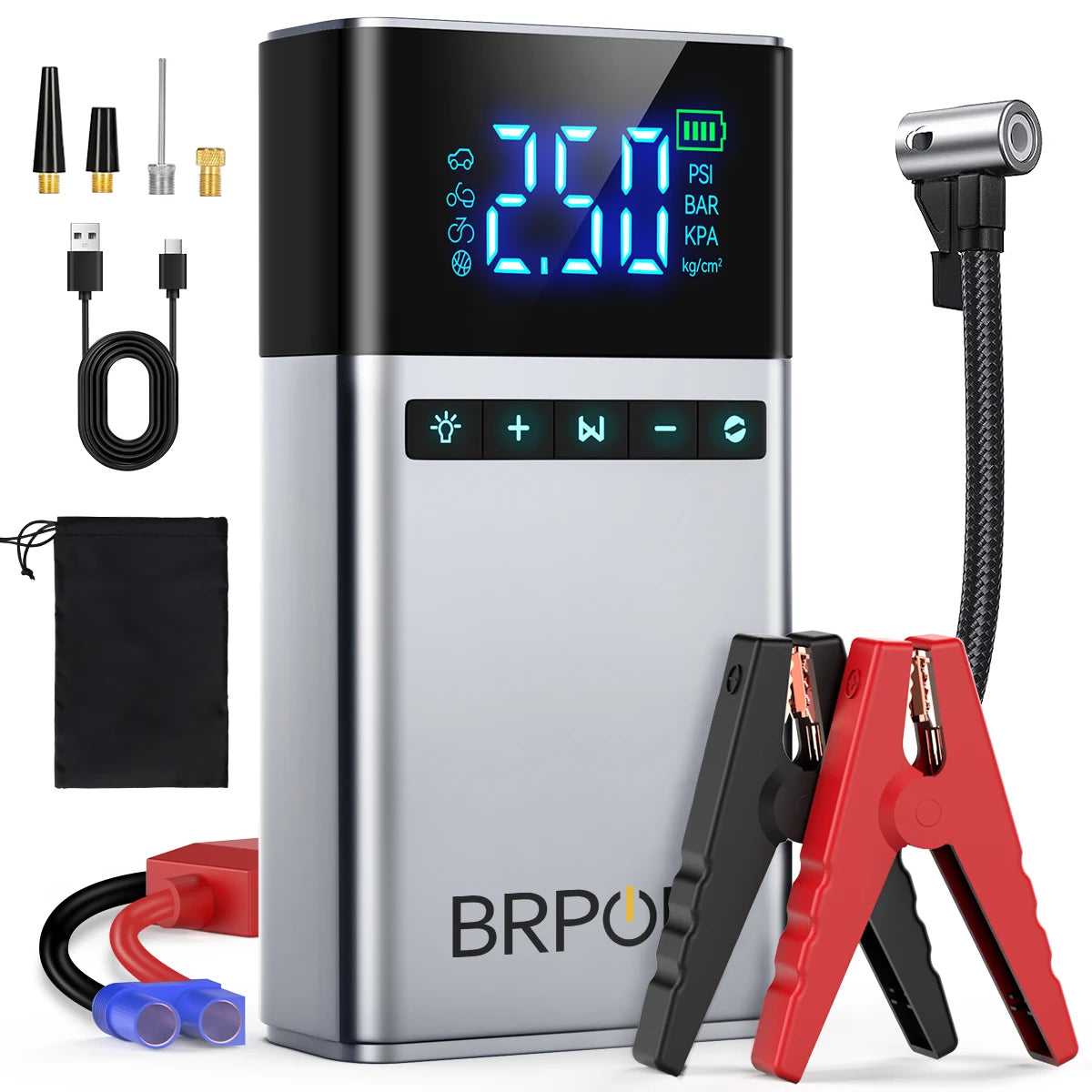 BIUBLE 4 In 1 Jump Starter Air Compressor Power Bank