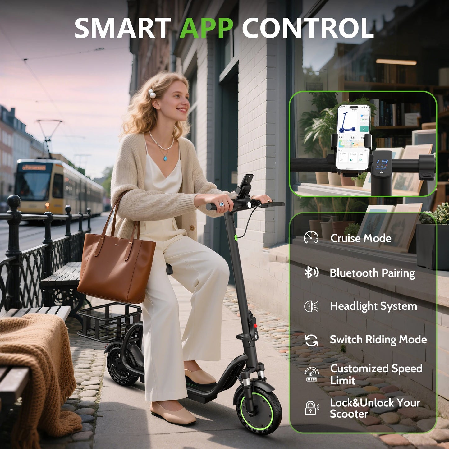 AOVOPRO Maxshot Electric Scooter 350W With Seat And Basket