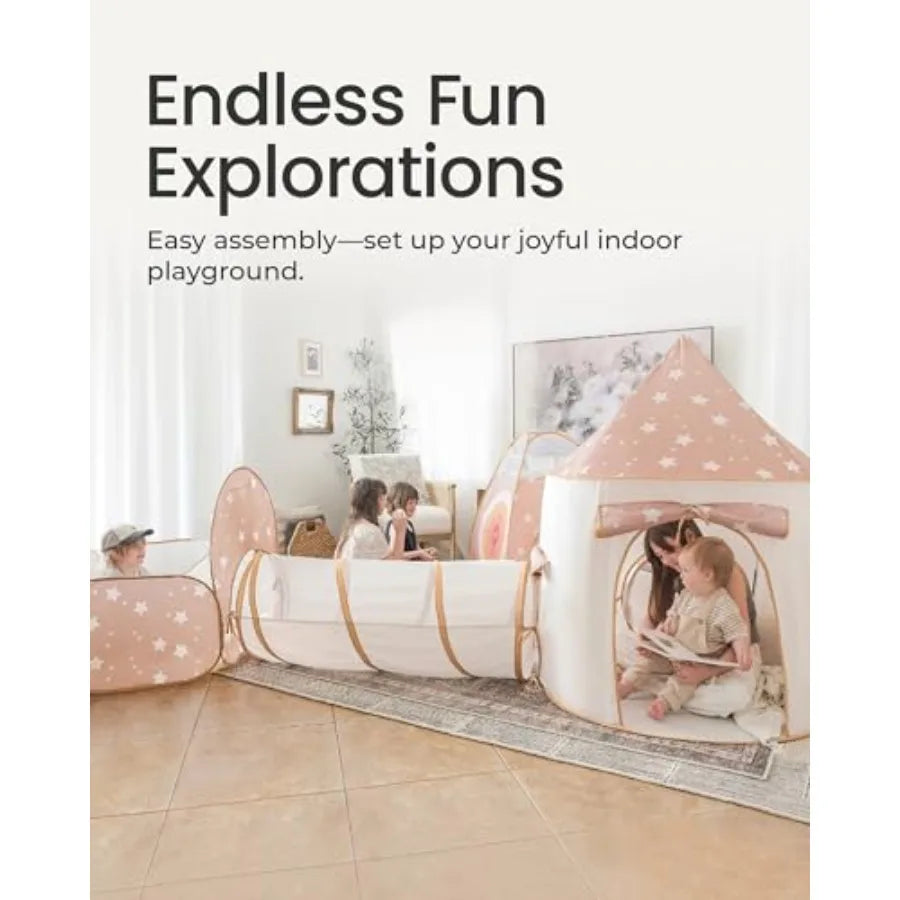 Indoor Toddler Playground Foldable Pop Up Tunnel And Ball Pit