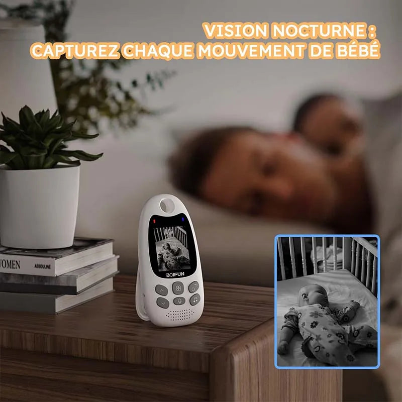 BOIFUN Baby Monitor With Camera VOX Temperature Sensor 2.4GHz 720p