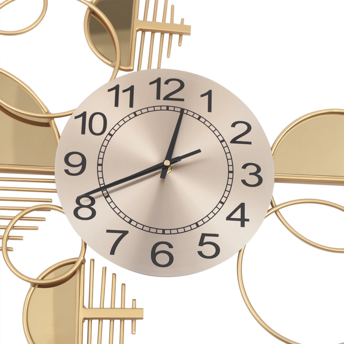 Creative Modern Metal Wall Clock, Silent Battery Operated, Minimalist Decor