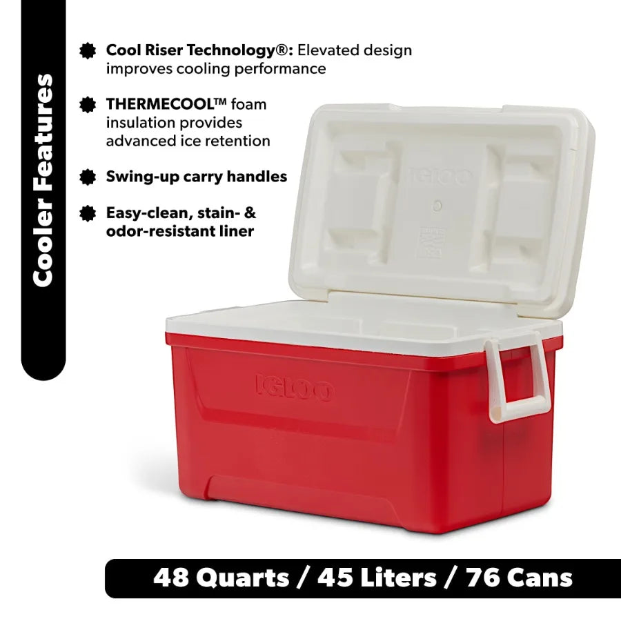 Hard Sided Ice Chest Cooler Portable Insulated For Outdoor Camping Picnics