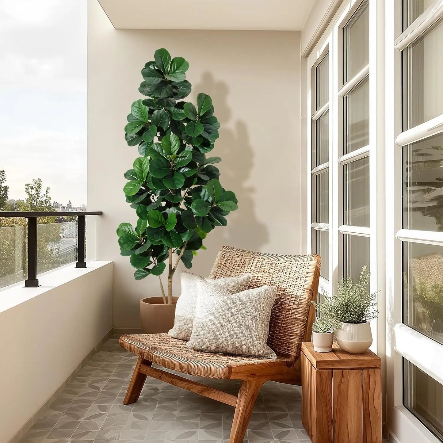 HiMISS Fiddle Leaf Fig Tree Artificial In Planter Pot Decor