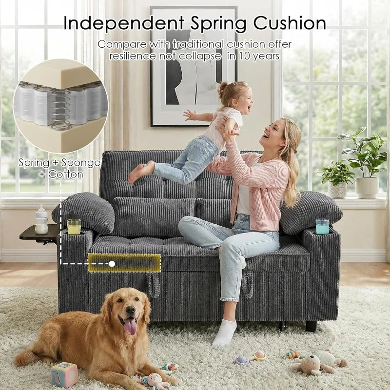 XMSJ Sleeper Sofa Bed Convertible Couch For Living Room