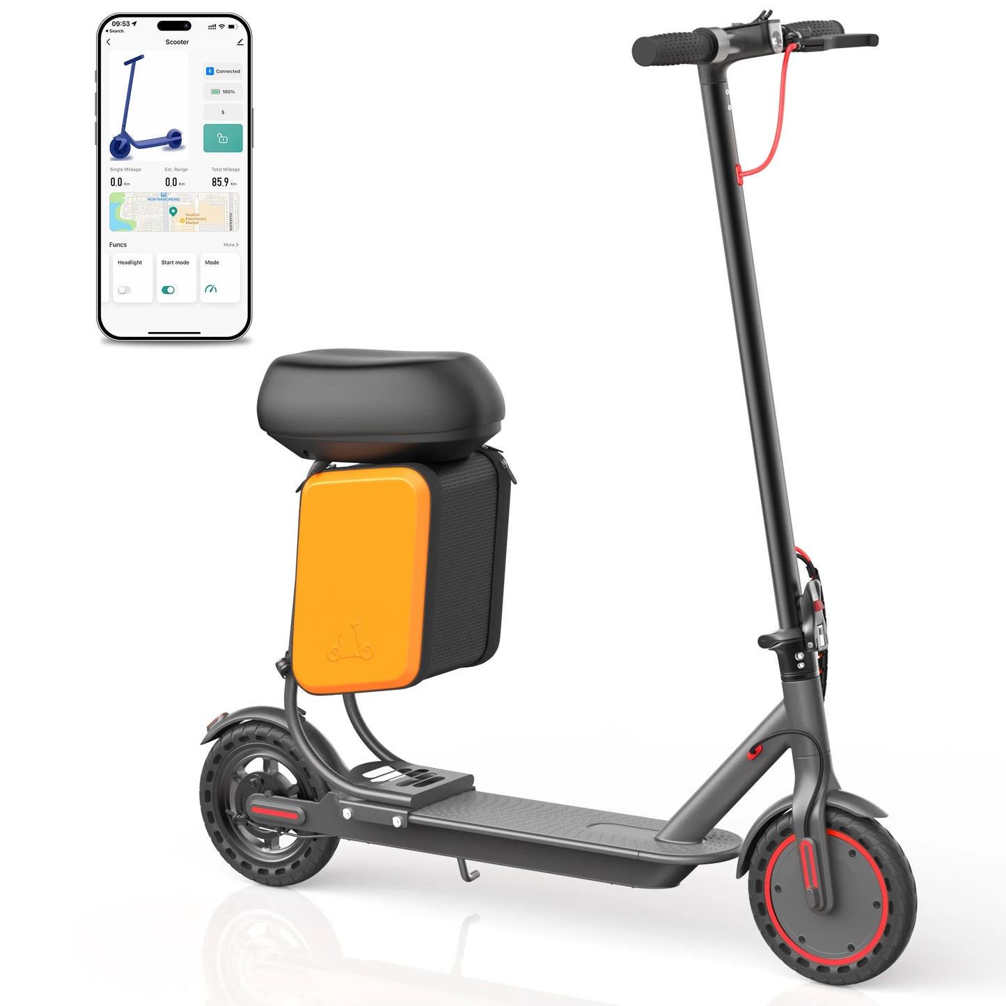 Ladped Electric Scooter 350W 36V Range Up To 16 Miles With Removable Seat