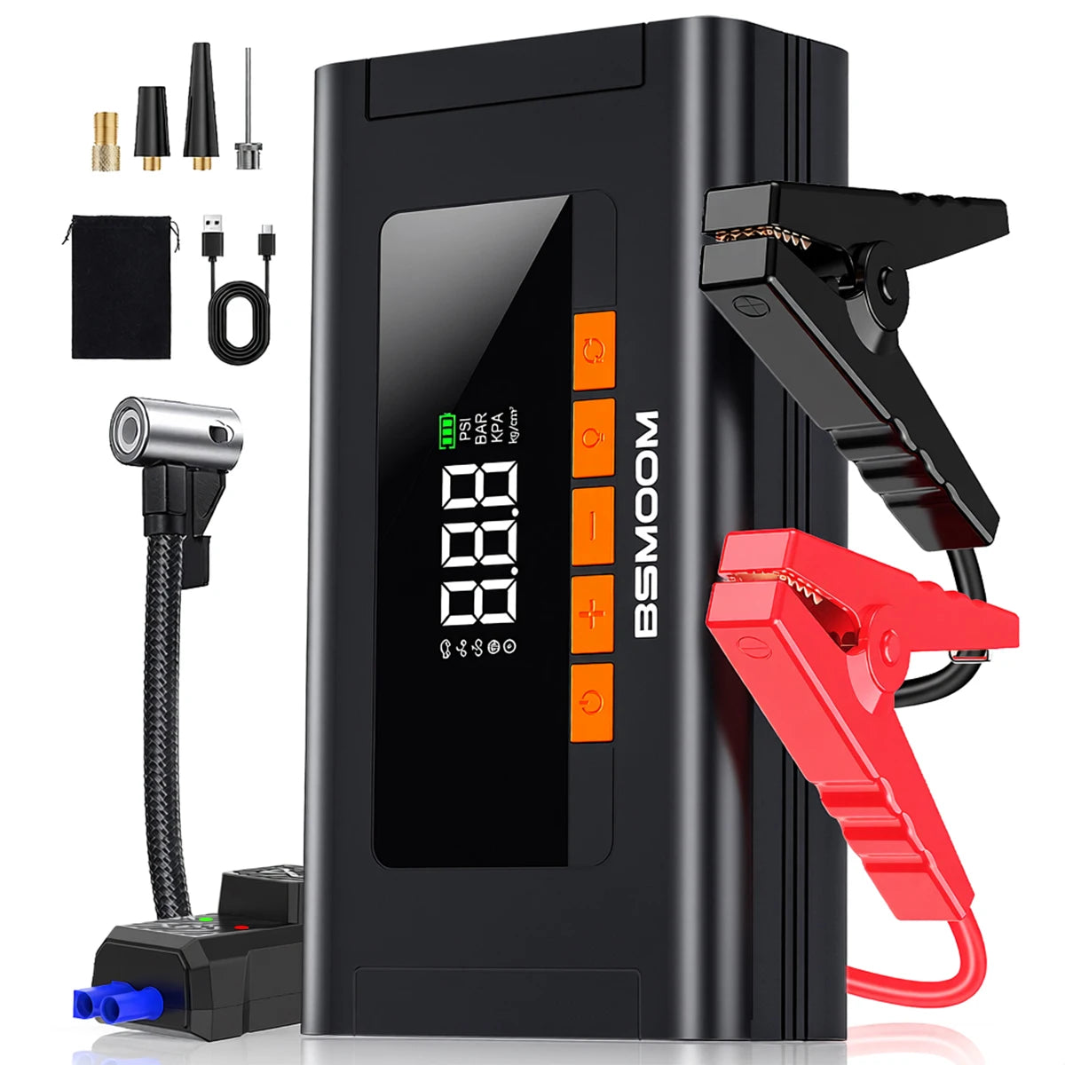 BSMOOM Car Jump Starter With Air Compressor 6000A Portable